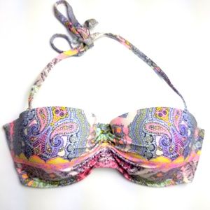 Victorias Secret Paisley Pushup Bandeau Bikini Top